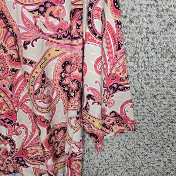 JM Collection Top Womens XL Pink Paisley Print Jacquard Textured Blouse Ladies - Picture 2 of 7